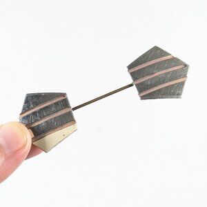 Art Deco metal and celluloid double sided Jabot Stick Pin, hat pin, sweater pin